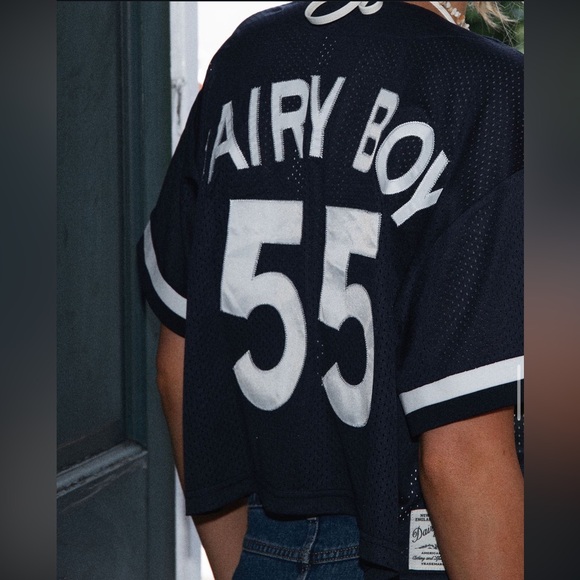 NWT Dairy Boy Homecoming cropped Jersey in Navy - Picture 13 of 14